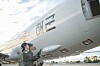 Military personnel inspect a P-8A Poseidon maritime patrol aircraft at Naval Air Station Jacksonville in Florida in Oct. 10, 2023.