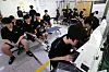 Mostly 19-year-old military conscription candidates undergo physical examination to determine their fitness at the regional Military Manpower Administration's office in Busan on Jan. 15.