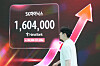 SK hynix stock price is seen at a trading room of Hana Bank in central Seoul on July 31.