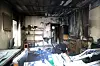 Burned apartment management office in Gyeongsan, North Gyeongsang, on July 23