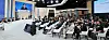Lee Jae myung speaks at the Real Estate Policy Forum at KBS in western Seoul on July 23 as attendees watch.