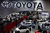 People observe vehicles made by Japanese auto maker Toyota during Indonesia International Motor Show 2026 in Jakarta, Indonesia, on Feb.9.