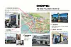 Korean-language exhibit showing a map and photos of local buildings and streets.