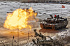 K1E1 tank fumes out flames during a live-fire drill in Gyeonggi on Feb. 5, 2025.