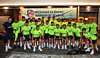 Atletico de Madrid delegation members pose for a photograph after dining out at a Korean food restaurant in Seoul in a photo distributed by the Spanish club on Aug. 8.