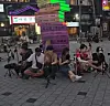 YouTubers and streamers participate in live broadcast near Bucheon Station, Gyeonggi, in an undated photo.