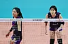Lee Jae-yeong, right, and Lee Da-yeong play for the Heungkuk Life Insurance Pink Spiders in the V-League in an undated file photo.