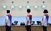 훈련하는 사격 대표팀 (진천=연합뉴스) 김성민 기자 = 사격 국가대표 선수들이 10일 충북 진천군 국가대표선수촌에서 열린 제20회 아이치-나고야 아시안게임 사격 미디어데이에서 훈련하고 있다. 왼쪽부터 김태영, 홍수현, 소승섭. 2026.8.10 ksm7976@yna.co.kr/2026-08-10 16:15:07/