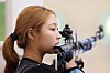 Kwon Yu-na, a national athlete in shooting, practices in a training facility in North Chungcheong on Aug. 10 for the Aichi-Nagoya Asian Games.