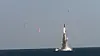 A submarine-launched ballistic missile is fired in waters by Korean military on Sept.15, 2021. // 우리나라가 자체 개발한 잠수함발사탄도미사일(SLBM)의 잠수함 발사시험이 15일 국내 최초로 성공했다. 이날 악천후 속에서 실시된 SLBM의 잠수함 발사시험 성공은 세계 7번째다. 사진은 15일 도산안창호함에 탑재돼 수중에서 발사되는 SLBM 발사 모습. (국방부 제공) 2021.9.15/뉴스1