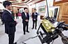 President Lee Jae Myung, center, observes a mockup of Danuri lunar orbiter at the Blue House in Jongno District, central Seoul, on Aug. 12. // //  이재명 대통령, 첨단기술모형 관람 (서울=연합뉴스) 김도훈 기자 = 이재명 대통령이 12일 청와대에서 열린 미래성장동력 '7대 SEED' 보고회에 앞서 달궤도 위성 다누리 모형을 살펴보고 있다. 2026.8.12 [청와대통신사진기자단] superdoo82@yna.co.kr/2026-08-12 16:04:30/