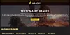Screenshot of a U.S. Army webpage with a military landscape, testing headline, and available ranges section.