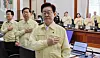 이재명 대통령이 18일 청와대에서 열린 2026년도 을지1 및 제36회 국무회의에서 국민의례를 하고 있다. 20260818 청와대사진기자단