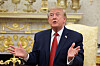 U.S. President Donald Trump speaks as he hosts 16-year-old lifeguard Ryder Williams, who saved a child off the coast of Santa Cruz, California, last month, Nathaniel Rai, the child saved by Williams, and Nathaniel's family members in the Oval Office at the White House in Washington, D.C., U.S., August 17, 2026. REUTERS/Kylie Cooper/2026-08-18 04:42:07/