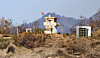 A North Korean military observation post is seen from South Korean border area in Paju, Gyeonggi, on Nov. 18, 2025.