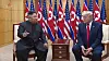 Caption: 북한 기록영화가 소개한 판문점 북미정상회동 (서울=연합뉴스) 북한 조선중앙TV는 10일 '자주의 기치, 자력부강의 진로 따라 전진해온 승리의 해' 제목의 새 기록영화를 방영하고 김정은 국무위원장의 2019년 행적을 돌아봤다. 2019년 6월 30일 판문점 남측 자유의 집에서 회담하는 김 위원장과 도널드 트럼프 미국 대통령. 조선중앙TV 화면 캡처. 2020.1.10 [국내에서만 사용가능. 재배포 금지. For Use Only in the Republic of Korea. No Redistribution] nkphoto@yna.co.kr/2020-01-10 22:32:07/