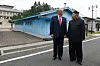 U.S. President Donald Trump, left, meets with North Korean leader Kim Jong-un at the border village of Panmunjom in demilitarized zone between two Koreas on Nov. 5, 2019.