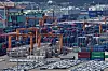 Containers for exports and imports are piled up at the Pyeongtaek Port in Gyeonggi on Aug. 11.