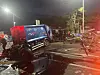 The scene of a collision between a 6-ton garbage truck and a 25-ton dump truck at an intersection in Yeongcheon, North Gyeongsang, on Aug. 19.
