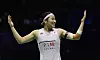 epa13186616 An Se Young of Korea celebrates after winning her Women's Single Final match against Akane Yamaguchi of Japan at the BWF World Championship in New Delhi, India, 23 August 2026. EPA/RAJAT GUPTA/2026-08-23 23:33:59/