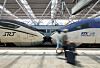 A coupled KTX and SRT train sits at a platform at Seoul Station in central Seoul on Aug. 2.