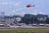 A helicopter operated for a search-and-rescue mission returns to an airport in Nepal on Aug. 28.