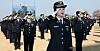Newly appointed police officers make salute to the president at the Korean National Police University in South Chungcheong on March 17.