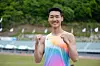 High jumper Woo Sang-hyeok poses after winning a domestic championship held in Gangwon on May 11.