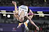 Woo Sang-hyeok competes in the men's high jump final at the World Athletics Championships in Tokyo on Sept. 16, 2025.