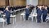 Senior police officers pledge allegiance to the Korean during a meeting held at the National Police Agency in western Seoul on Sept. 3.