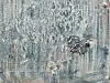 Abstract painting with dense blue-gray, white, and muted pink brushstrokes.