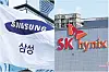 Samsung Electronics, left, and SK hynix