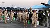 Korean troops arrive at a Korean airport after completing their deployment to Iraq in December 2008.
