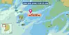 A map shows where the Chinese fishing vessel sank