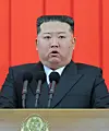 North Korean leader Kim Jong-un speaks during a ceremony marking 78th anniversary of the regime's foundation in Pyongyang on Sept. 9 in a photo carried by Rodong Sinmun.