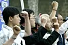 2004/06/18 정부의 이라크 파병강행 규탄 기자회견. 효자동. 김성룡