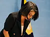 Caption: (서울=뉴스1) 박세연 기자 = 용혜인 성평등가족부 장관 후보자가 13일 서울 여의도 국회 소통관에서 사퇴 발표 기자회견을 마치고 고개숙여 인사를 하고 있다. 2026.9.13/뉴스1