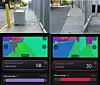 Openwalks displays pedestrian information, including an accessibility score for a specific walking route.