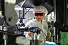 Researcher Mohammad Mirzaie examines laser equipment at the Ultrashort Quantum Beam Facility on the campus of Gwangju Institute of Science and Technology in Buk District, Gwangju.