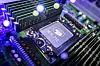 This photo shows a view of the ARM-structure server processor Yitian 710, developed by Alibaba's in-house semiconductor unit T-Head.