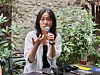 Nobel laureate Han Kang speaks to reporters in Avignon, France, on July 15.