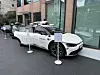 카카오모빌리티가 지난 10일 서울 서초구 한국자동차모빌리티산업협회 외부에 자율주행차를 전시해놨다.