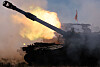 A K55A1 self-propelled howitzer fires during a high-explosive artillery exercise in Paju, Gyeonggi, on Sept. 16.