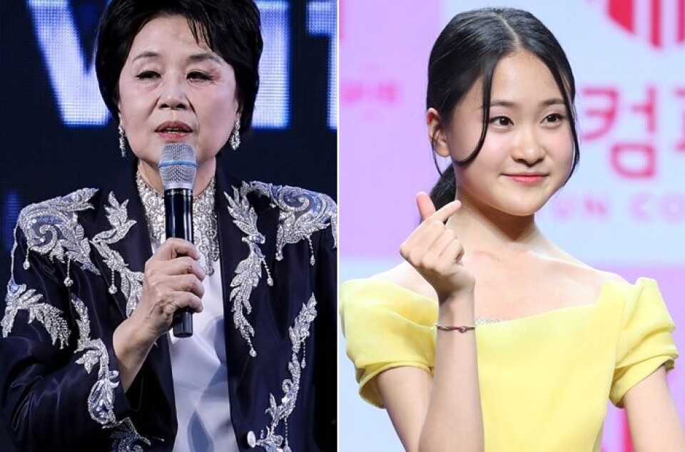 Stage Singer Cartoon Sim Soo-bong apologizes to teen trot singer Kim Da-hyun over onstage ...