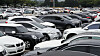 Vehicles damaged by flooding in Seoul and other parts of the greater Seoul area are parked in Gyeonggi, on Aug. 11, 2022.