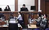 Former first lady Kim Keon Hee, second from right, is seen during her appeals trial at the Seoul High Court in southern Seoul on Sept. 22.