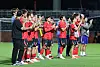 Korean footballers celebrate after winning against Saudi Arabia in a group-stage match at the Asian Games Aichi-Nagoya 2026 in Nagoya on Sept. 22.