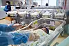 Nurses take care of newborn babies in a hospital in Gyeonggi on June 24.