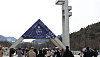 Newly enrolled Seoul National University students and their families walk near the campus main entrance in Gwanak District, southern Seoul.