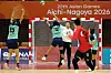 Korean handball players compete against Kazakhstan at the Asian Games Aichi-Nagoya 2026 on Sept. 20.